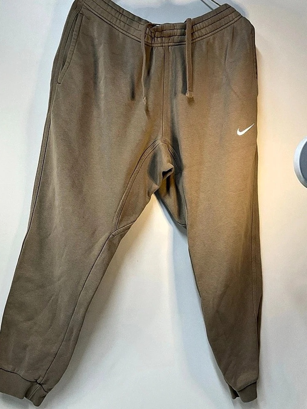Nike Solo Swoosh Fleece Pants Men's Brown Joggers Size Large